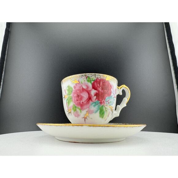 Vintage Napco Hand Painted Miniature Tea Cup & Saucer - Picture 6 of 10